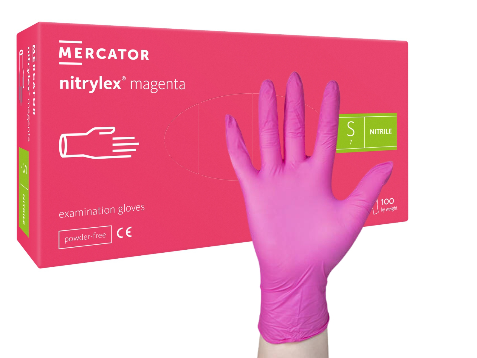 Rękawice Nitrylex Magenta S Mercator KARTON